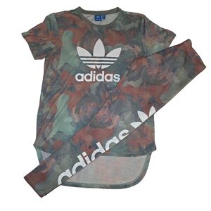 Adidas Originals Pastel Camo Print Legging & Shirt Set Size SMALL